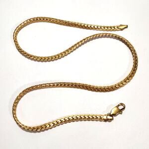 18k Genuine Gold Plated Necklace Cuban Snake Chain Style Birthday Christmas Gift